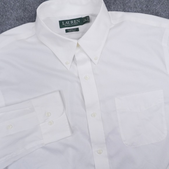 Lauren Ralph Lauren Other - Lauren Ralph Lauren Dress Shirt Mens 16 34/35 White Classic Fit Non Iron Cotton
